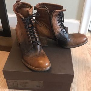 Patricia Nash laced and zip up leather combat boot